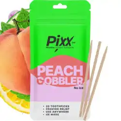 Without Nicotine Peach Cobbler Flavored Toothpicks by Pixx